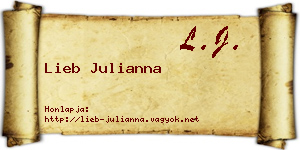 Lieb Julianna névjegykártya